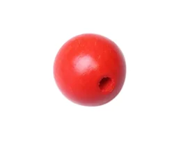 Tout Pour le Jeu Boule rouge 2 cm percée en bois - perle hêtre trou 4 mm