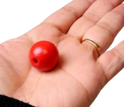 Tout Pour le Jeu Boule rouge 2 cm percée en bois - perle hêtre trou 4 mm