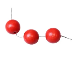 Tout Pour le Jeu Boule rouge 2 cm percée en bois - perle hêtre trou 4 mm