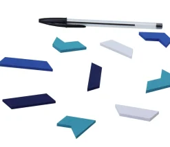 Tout Pour le Jeu Casse-tête hexagone bleu en bois avec sous-verre