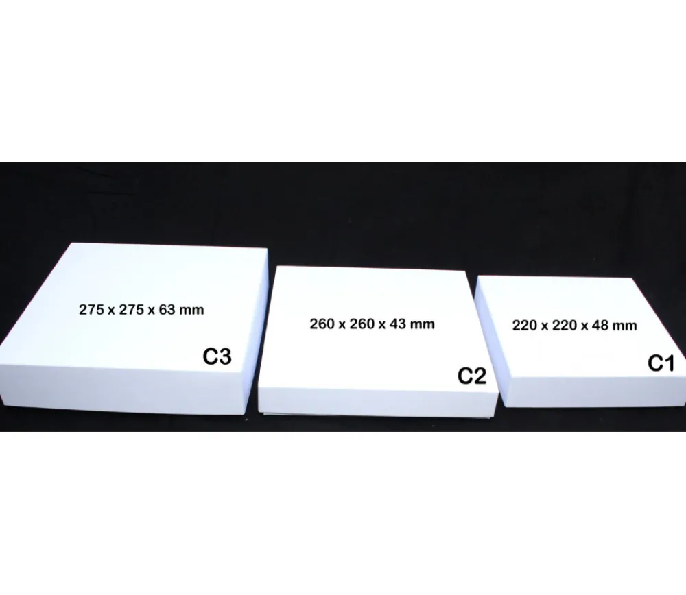 Tout Pour le Jeu C2C Boite carré avec cale - 260 x 260 x 43 mm - blanc avec sabot intérieur