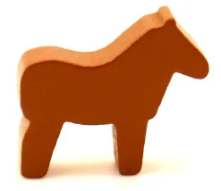 Tout Pour le Jeu Cheval 4 pattes dodu pion marron bois 25x28x10 mm