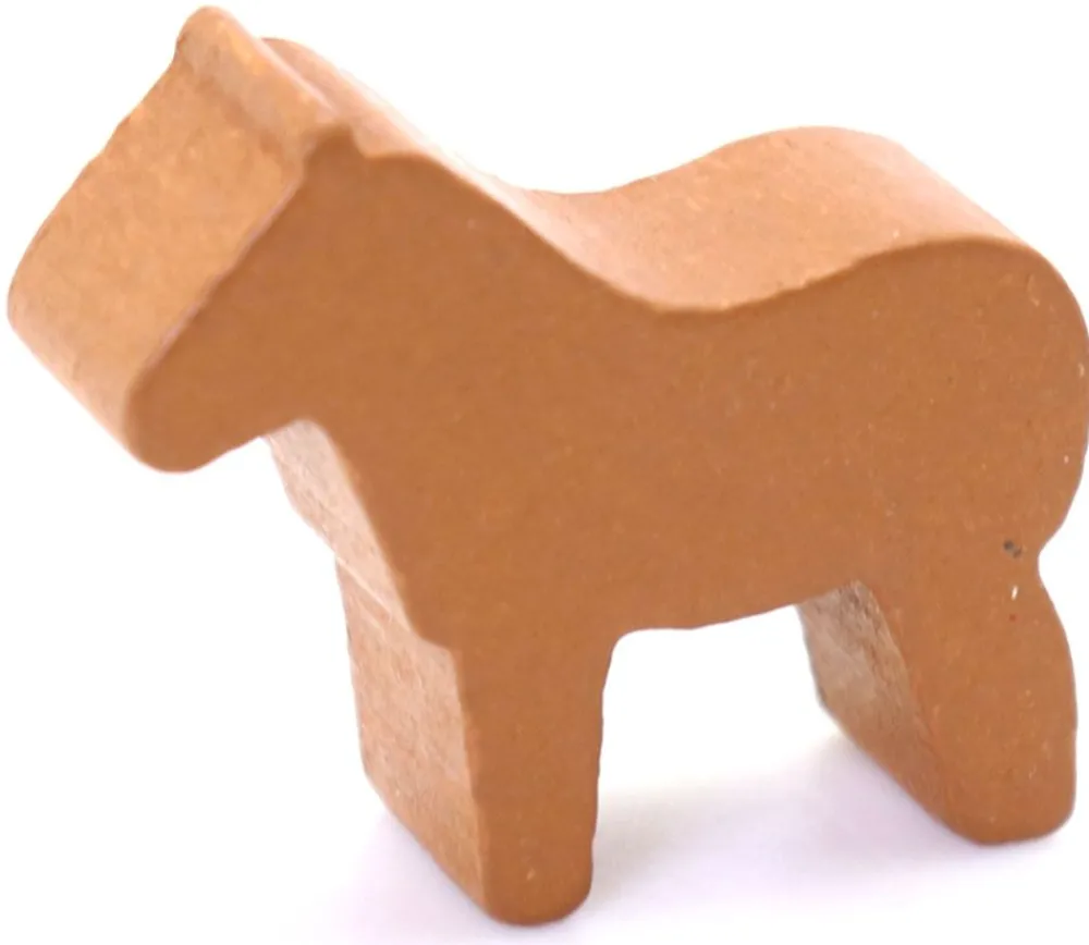 Tout Pour le Jeu Cheval 4 pattes dodu pion marron bois 25x28x10 mm