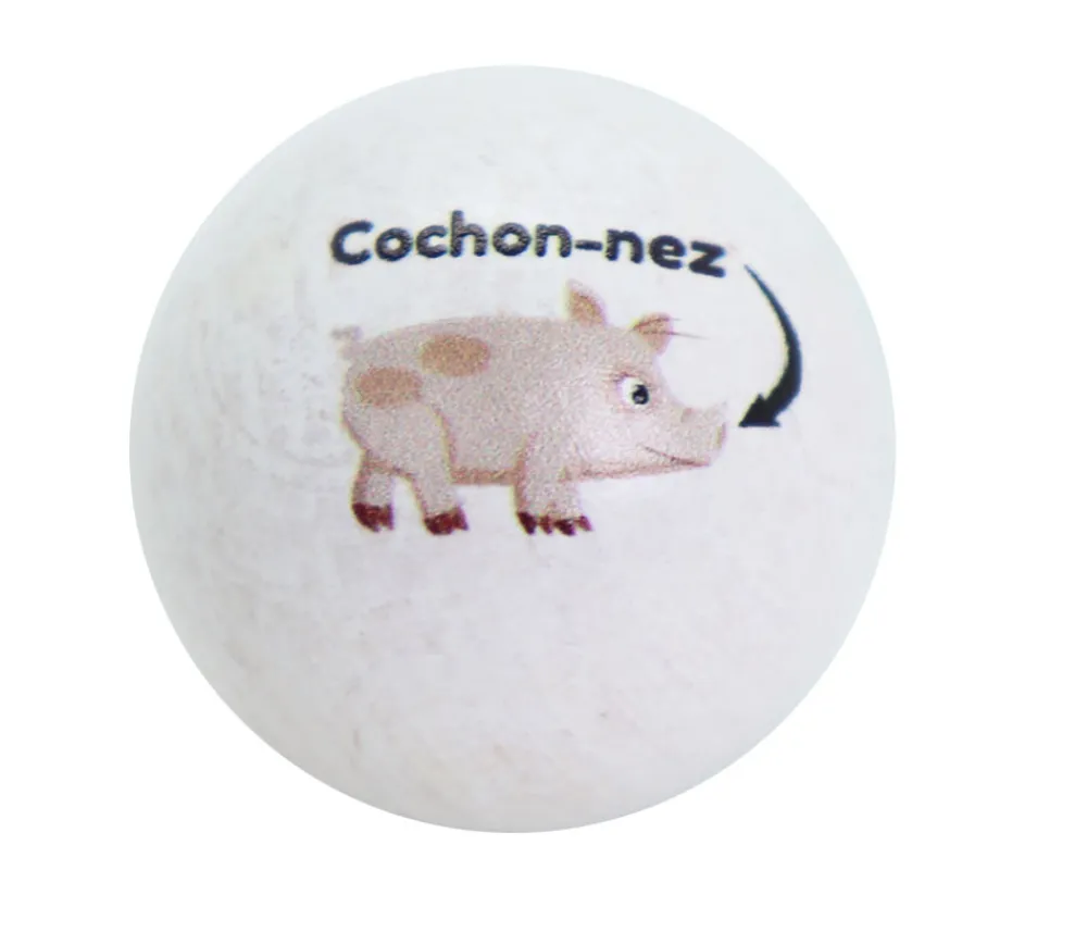 Tout Pour le Jeu Cochonnet FUN "cochon-nez" hêtre 3 cm blanc