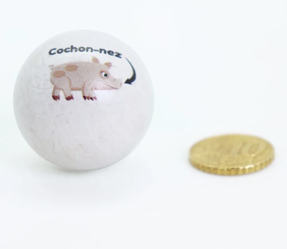 Tout Pour le Jeu Cochonnet FUN "cochon-nez" hêtre 3 cm blanc