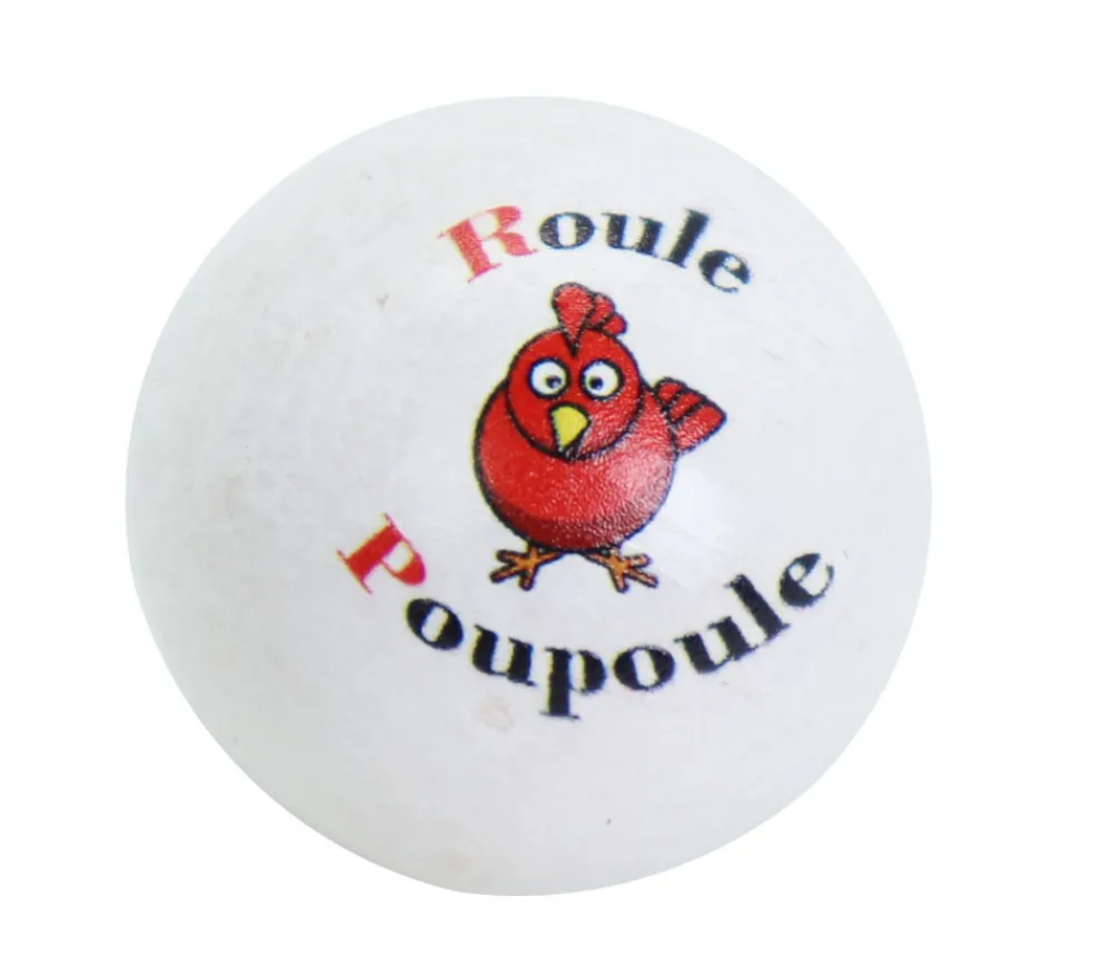 Tout Pour le Jeu Cochonnet FUN "Roule poupoule" hêtre 3 cm blanc