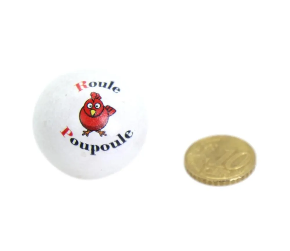 Tout Pour le Jeu Cochonnet FUN "Roule poupoule" hêtre 3 cm blanc