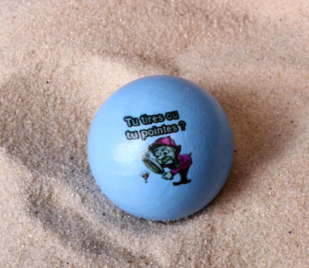 Tout Pour le Jeu Cochonnet FUN "tu tires ou tu pointes" hêtre 3 cm bleu