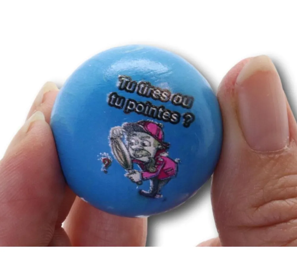 Tout Pour le Jeu Cochonnet FUN "tu tires ou tu pointes" hêtre 3 cm bleu