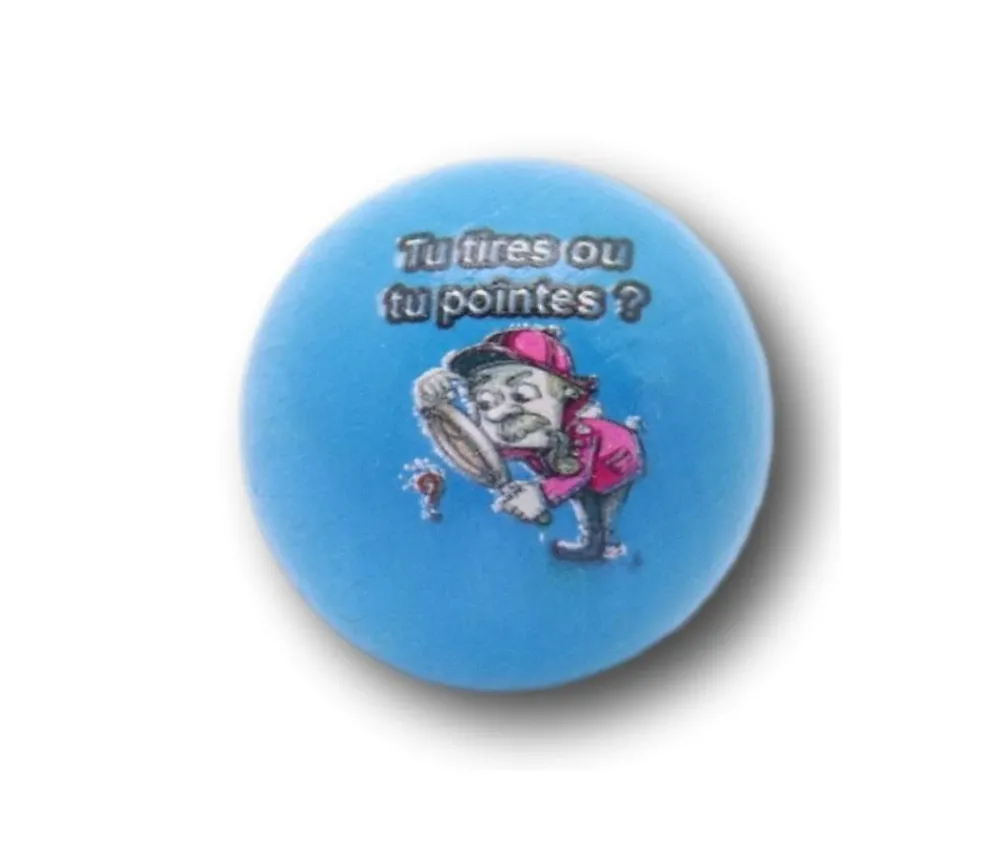 Tout Pour le Jeu Cochonnet FUN "tu tires ou tu pointes" hêtre 3 cm bleu