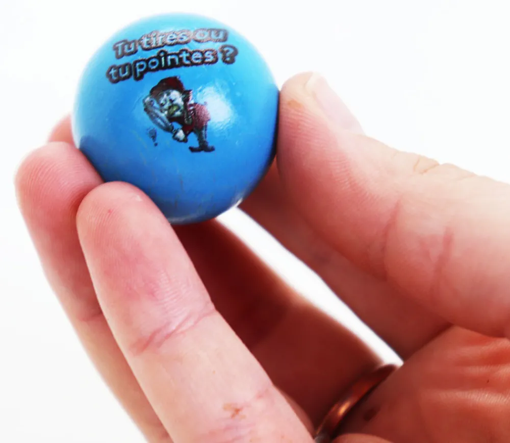 Tout Pour le Jeu Cochonnet FUN "tu tires ou tu pointes" hêtre 3 cm bleu