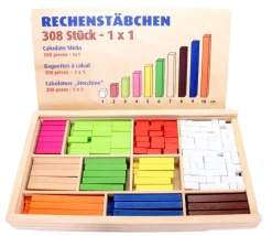 Tout Pour le Jeu Coffret 308 cubes et batonnets bois calcul et jeux - complément 10 - cuisenaire