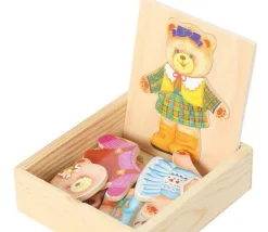 Tout Pour le Jeu Coffret 6 puzzles ours en bois à habiller avec émotion