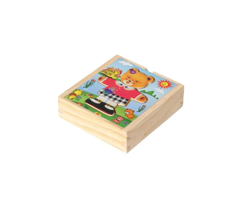 Tout Pour le Jeu Coffret 6 puzzles ours en bois à habiller avec émotion