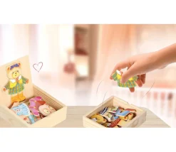 Tout Pour le Jeu Coffret 6 puzzles ours en bois à habiller avec émotion