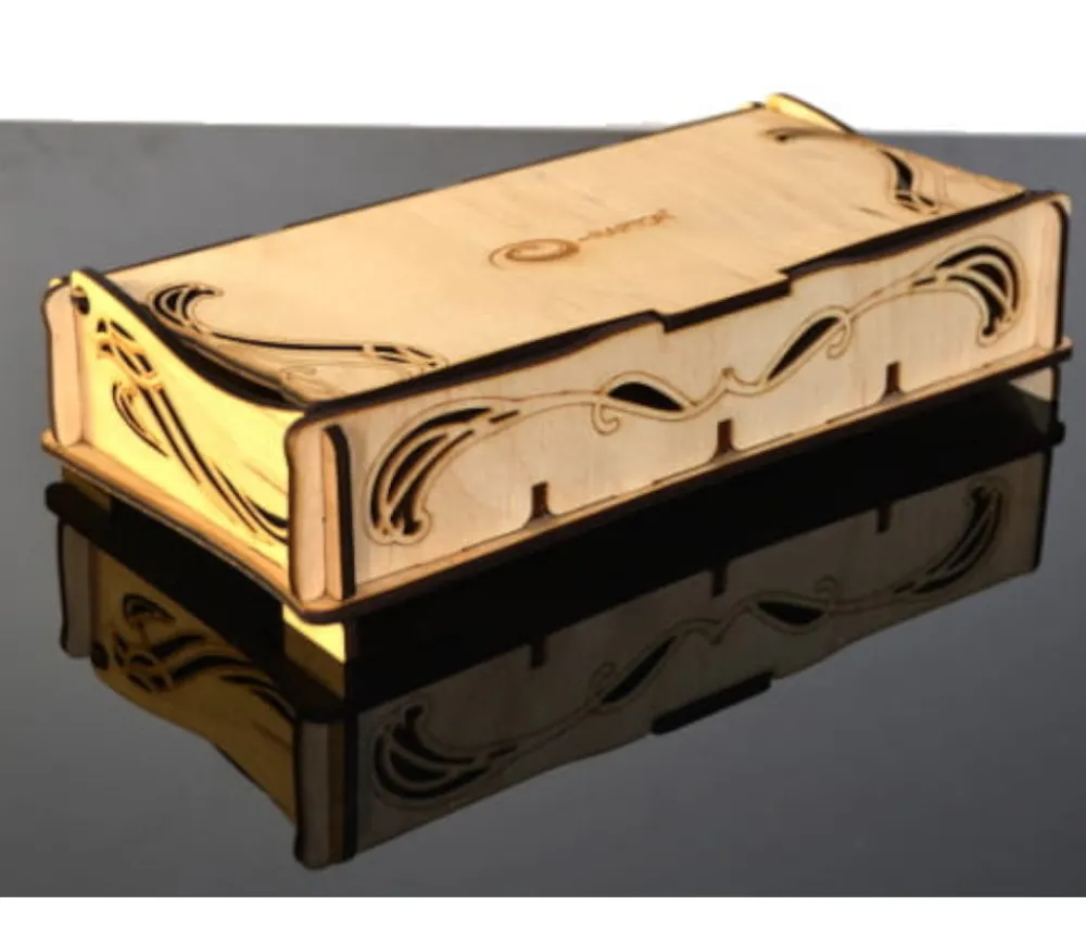 Tout Pour le Jeu Coffret bois 4 compartiments 24.5 x 12.5 x 6 cm Elven