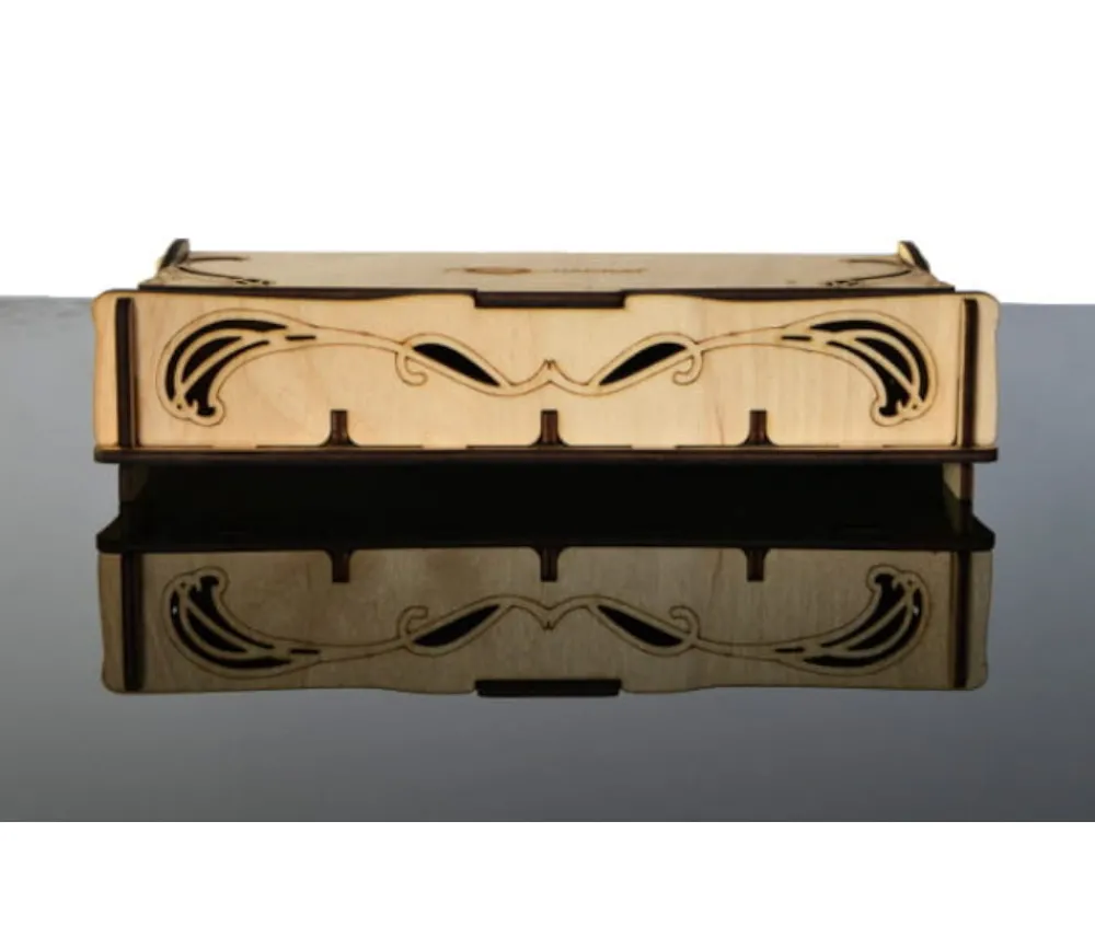 Tout Pour le Jeu Coffret bois 4 compartiments 24.5 x 12.5 x 6 cm Elven