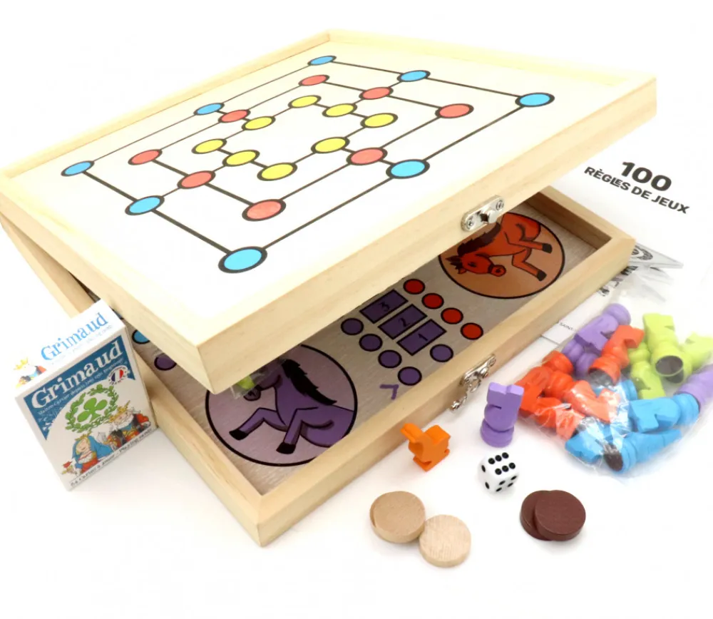 Tout Pour le Jeu Coffret bois 100 jeux de société junior classiques