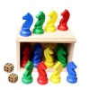 Tout Pour le Jeu Coffret bois 16 pions petits chevaux + 2 dés