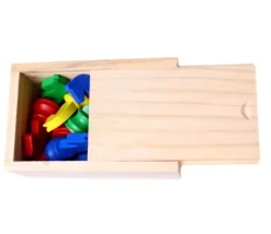 Tout Pour le Jeu Coffret bois 16 pions petits chevaux + 2 dés