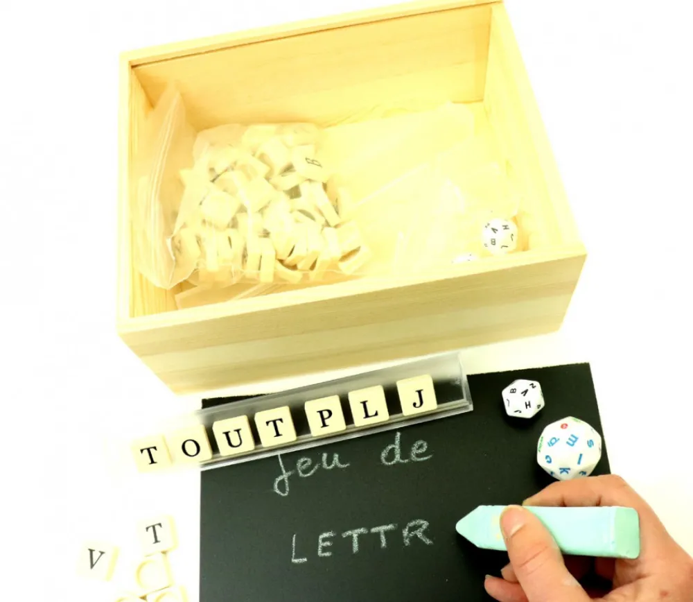 Tout Pour le Jeu Coffret bois 22.5 x 17.5 x 9.5 cm couvercle ardoise M3