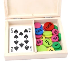 Tout Pour le Jeu Coffret bois cartes (2 compartiments) 155 x 120 x 35 mm