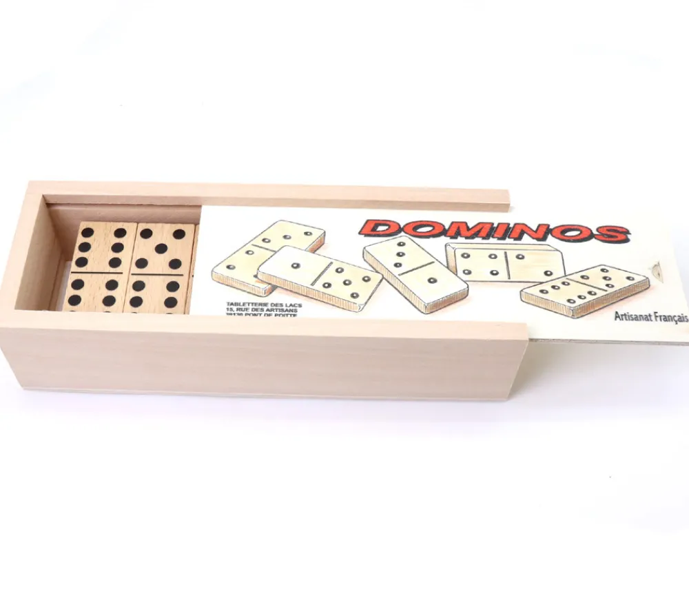 Tout Pour le Jeu Coffret jeu dominos bois standard 6 x 2.8 cm - fabriqué en France