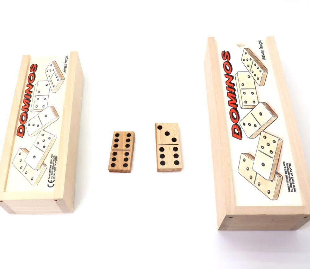 Tout Pour le Jeu Coffret jeu dominos bois standard 6 x 2.8 cm - fabriqué en France