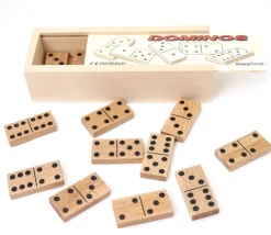 Tout Pour le Jeu Coffret jeu petits dominos bois 5 x 2.5 cm - fabriqué en France