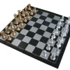 Tout Pour le Jeu Coffret petit jeu Echecs magnétiques de voyage 25 cm or-argent