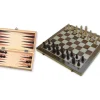 Tout Pour le Jeu Coffret pliant échec / backgammon bois marqueté 29 cm