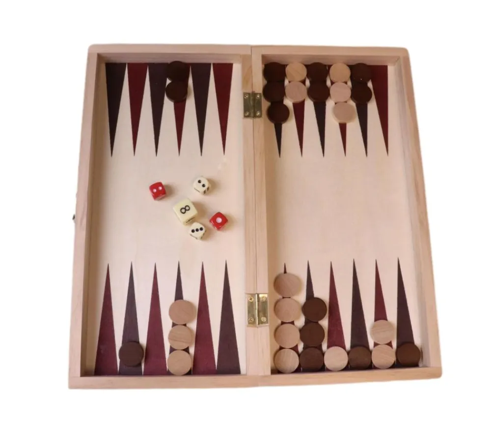 Tout Pour le Jeu Coffret pliant échec / backgammon bois 29 cm