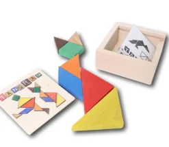 Tout Pour le Jeu Coffret Tangram bois coloré fabrication France