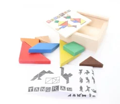 Tout Pour le Jeu Coffret Tangram bois coloré fabrication France
