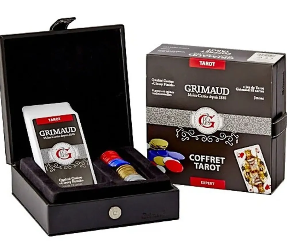 Tout Pour le Jeu Coffret Tarot luxe avec jeu de cartes et jetons façon cuir - Grimaud expert