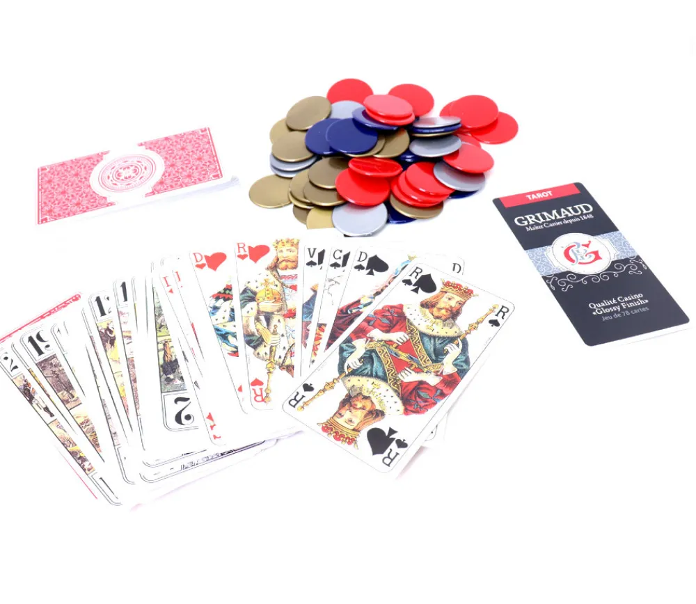 Tout Pour le Jeu Coffret Tarot luxe avec jeu de cartes et jetons façon cuir - Grimaud expert