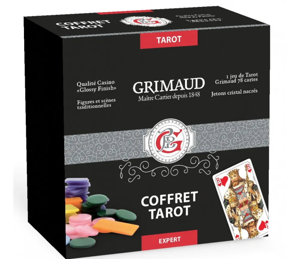 Tout Pour le Jeu Coffret Tarot luxe avec jeu de cartes et jetons façon cuir - Grimaud expert