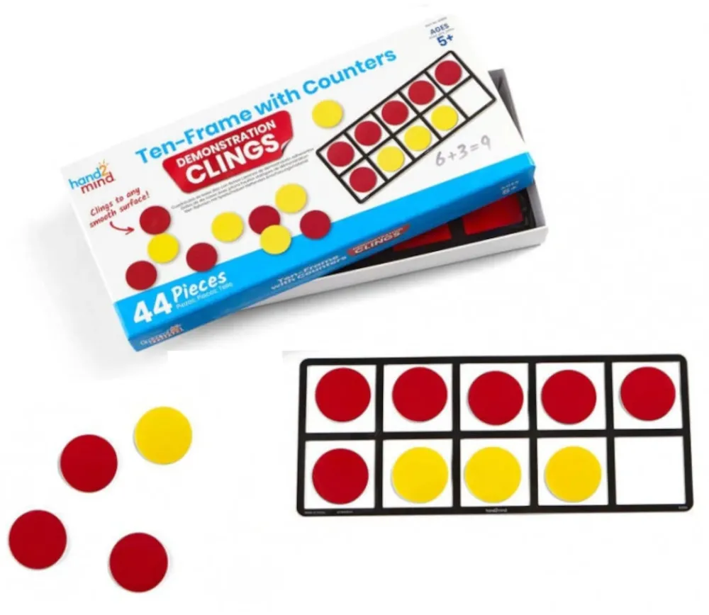 Tout Pour le Jeu Comptage lot de 10 - Démo Math - ten frame repositionnables (4 grilles + 40 pions)
