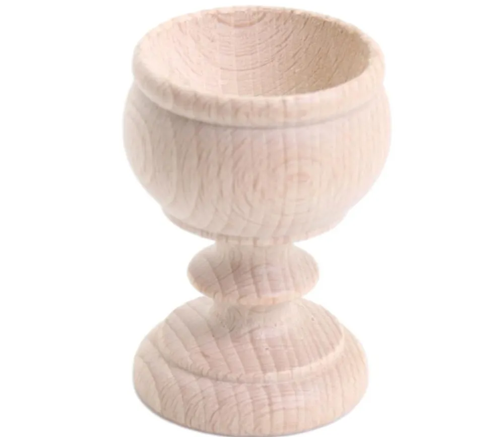 Tout Pour le Jeu Coquetier bois naturel baroque 6.3 x 4.5 cm