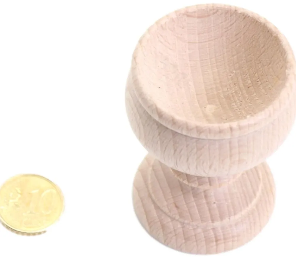 Tout Pour le Jeu Coquetier bois naturel baroque 6.3 x 4.5 cm