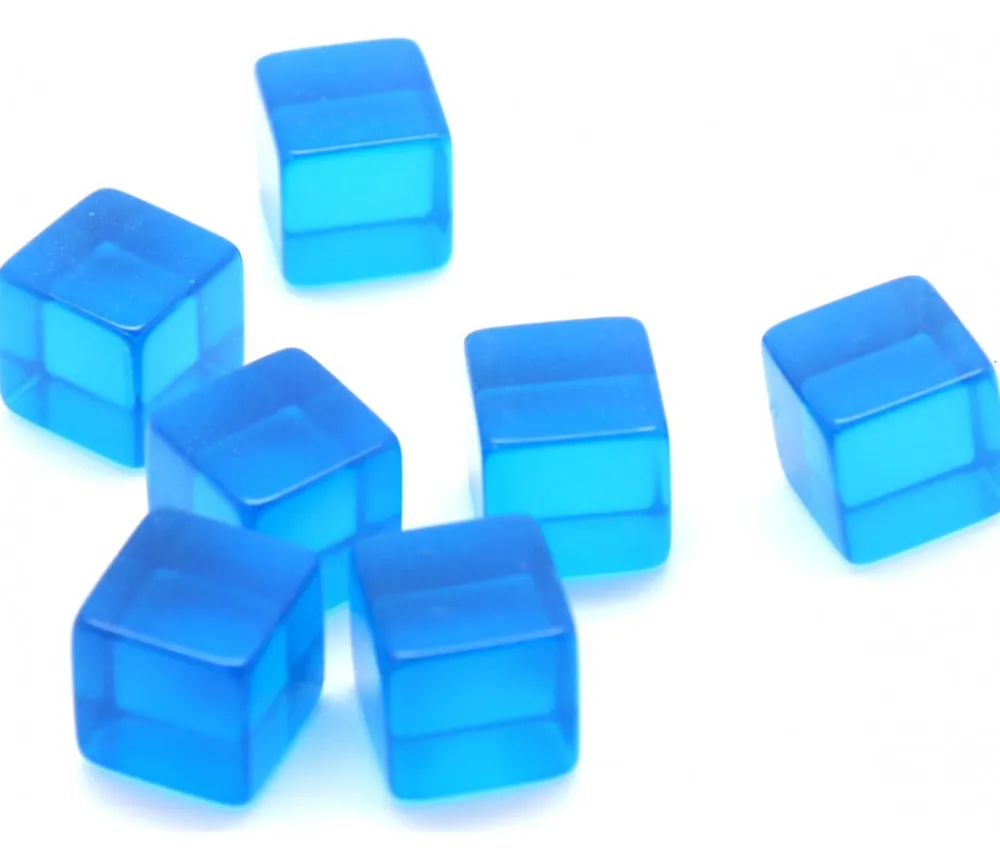 Tout Pour le Jeu Cube 12 mm bleu plastique translucide coloré