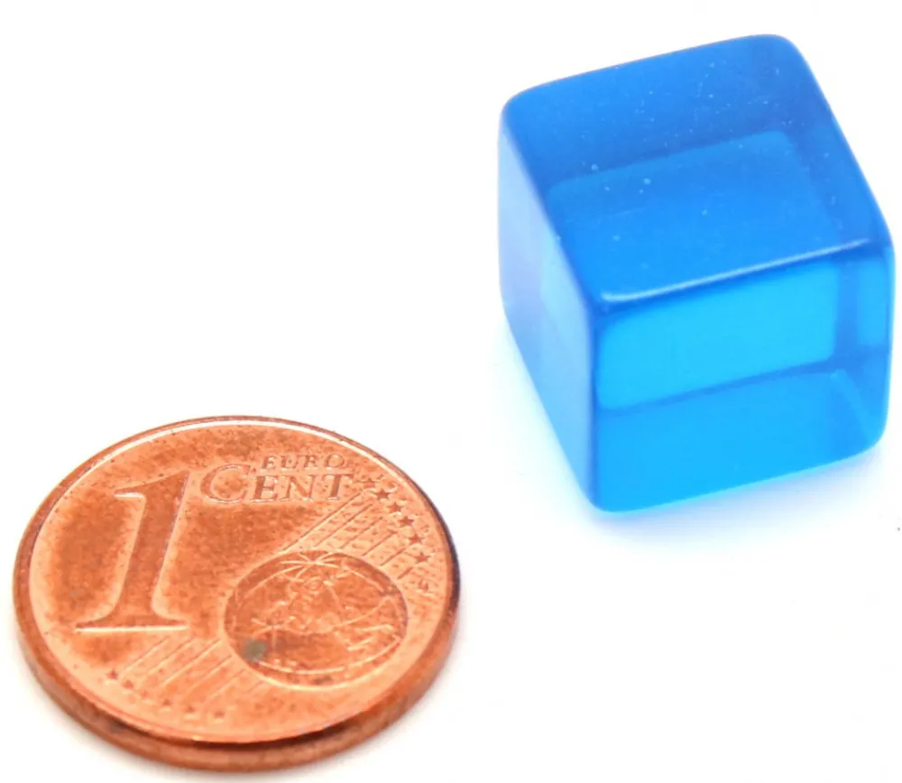 Tout Pour le Jeu Cube 12 mm bleu plastique translucide coloré