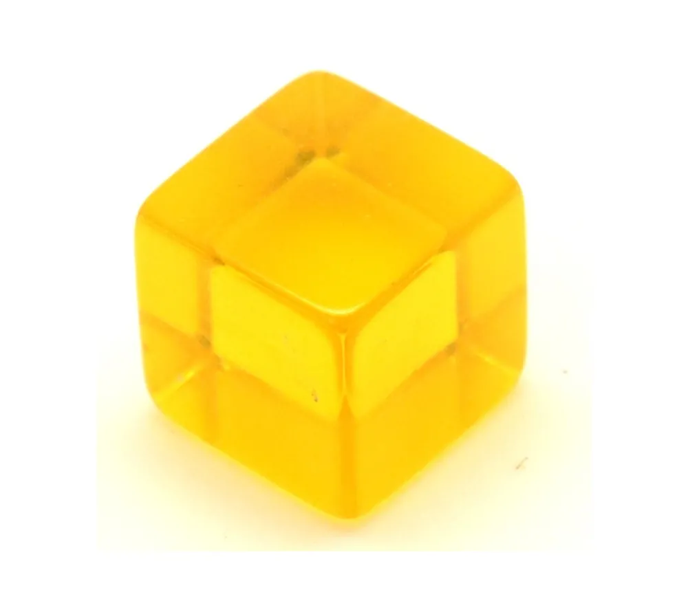 Tout Pour le Jeu Cube 12 mm jaune plastique translucide coloré