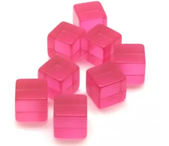 Tout Pour le Jeu Cube 12 mm rose plastique translucide coloré