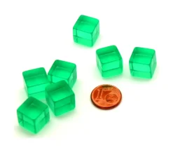 Tout Pour le Jeu Cube 12 mm vert plastique translucide coloré