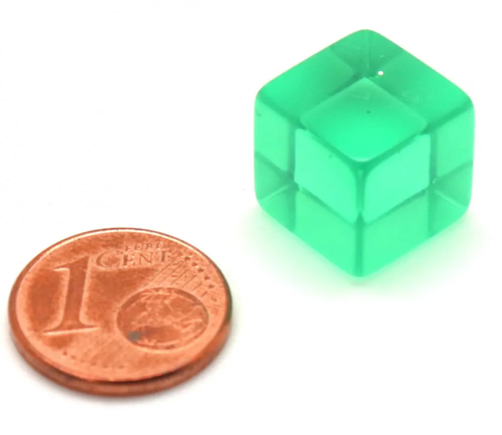 Tout Pour le Jeu Cube 12 mm vert plastique translucide coloré