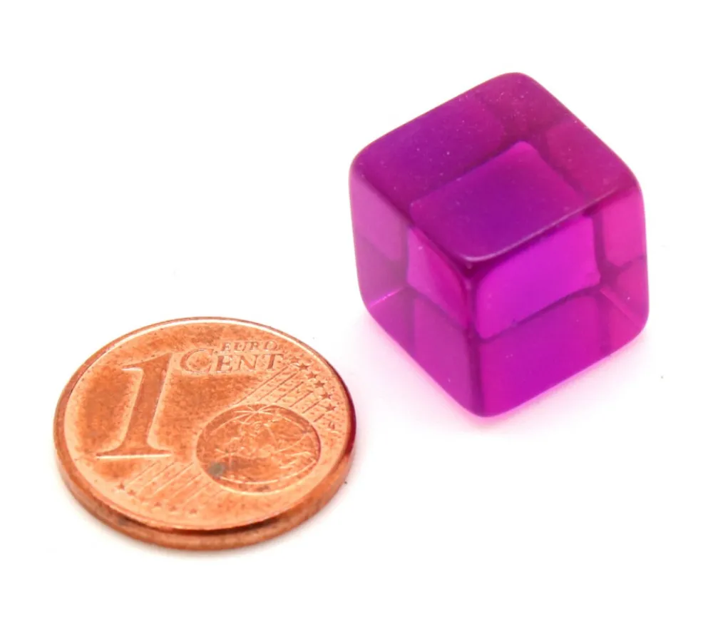 Tout Pour le Jeu Cube 12 mm violet plastique translucide coloré