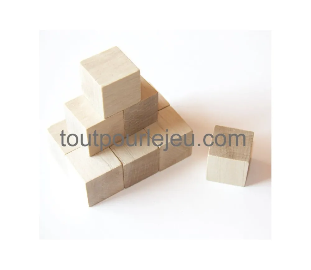 Tout Pour le Jeu Cube bois naturel 2.5 cm. 25 x 25 x 25 mm à l'unité