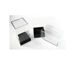 Tout Pour le Jeu Cube M rangement figurine - Mini boite transparente base noire 7.2 cm
