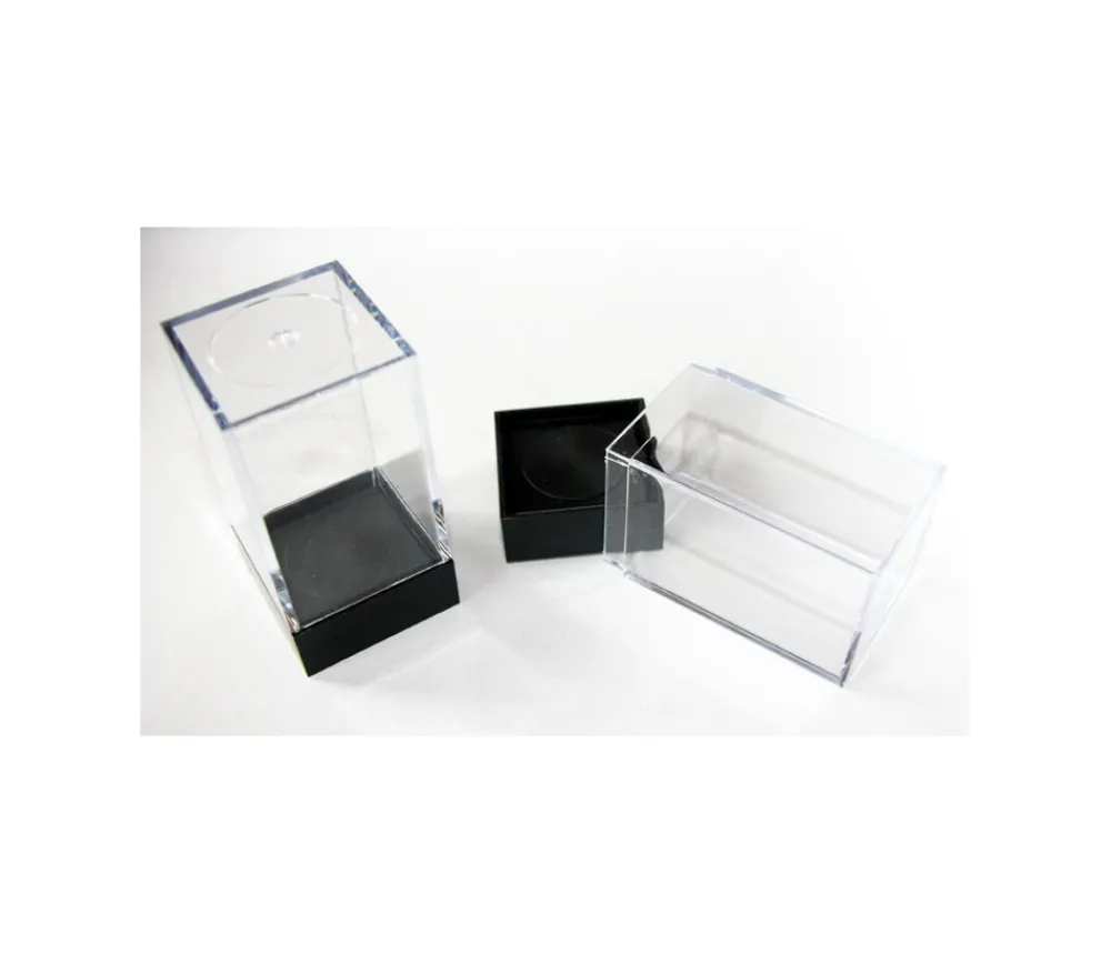 Tout Pour le Jeu Cube M rangement figurine - Mini boite transparente base noire 7.2 cm
